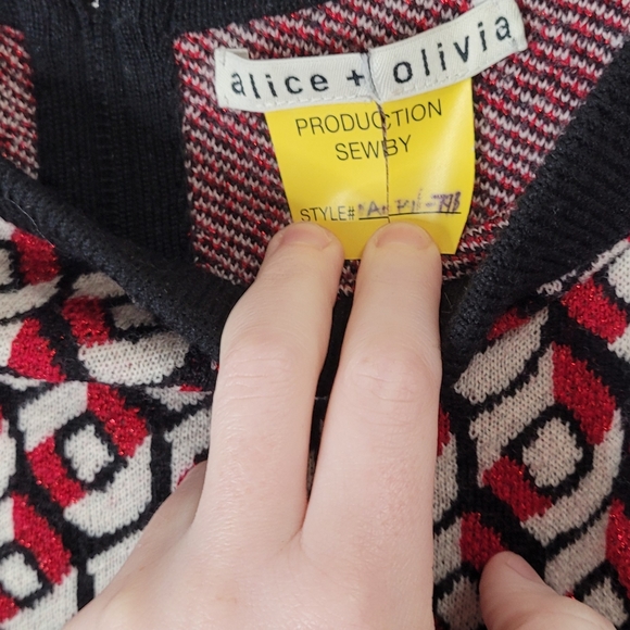 NWT Alice + Olivia Geometric Midi Knit Skirt Size Small Sample - Picture 3 of 6